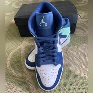 Nike Air Jordan 1 Mid Mystic Navy Mint Foam Mens 554724-413 Size 10 KB